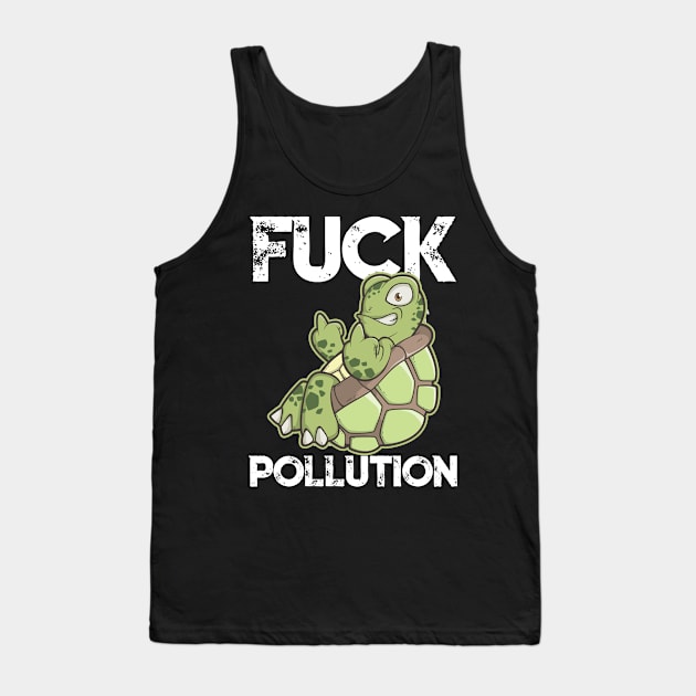 Earth Day T Shirt Environmental Anti Pollution Fun Turtle Tank Top by TellingTales